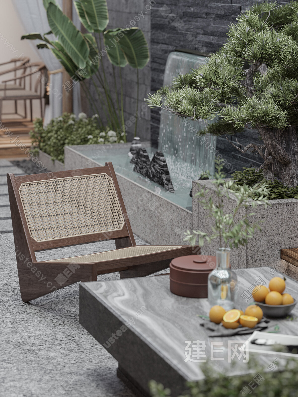 【新中式庭院3d模型】建E网_新中式庭院3d模型下载[ID:104485909]_打造3d新中式庭院模型免费下载平台