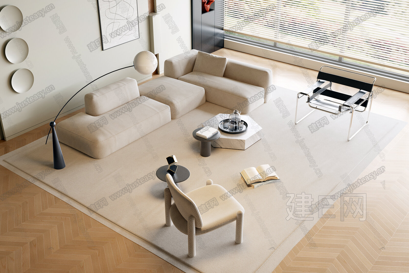 【现代沙发组合3d模型】建E网_现代沙发组合3d模型下载[ID:113595633]_打造3d现代沙发组合模型免费下载平台
