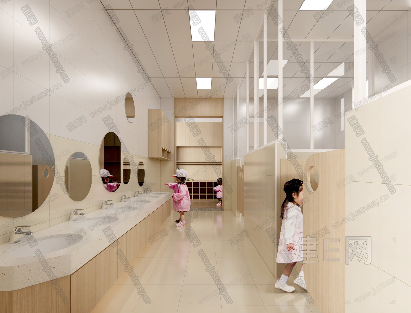 现代幼儿园模型SU模型下载[ID:103238864]_建E室内设计网