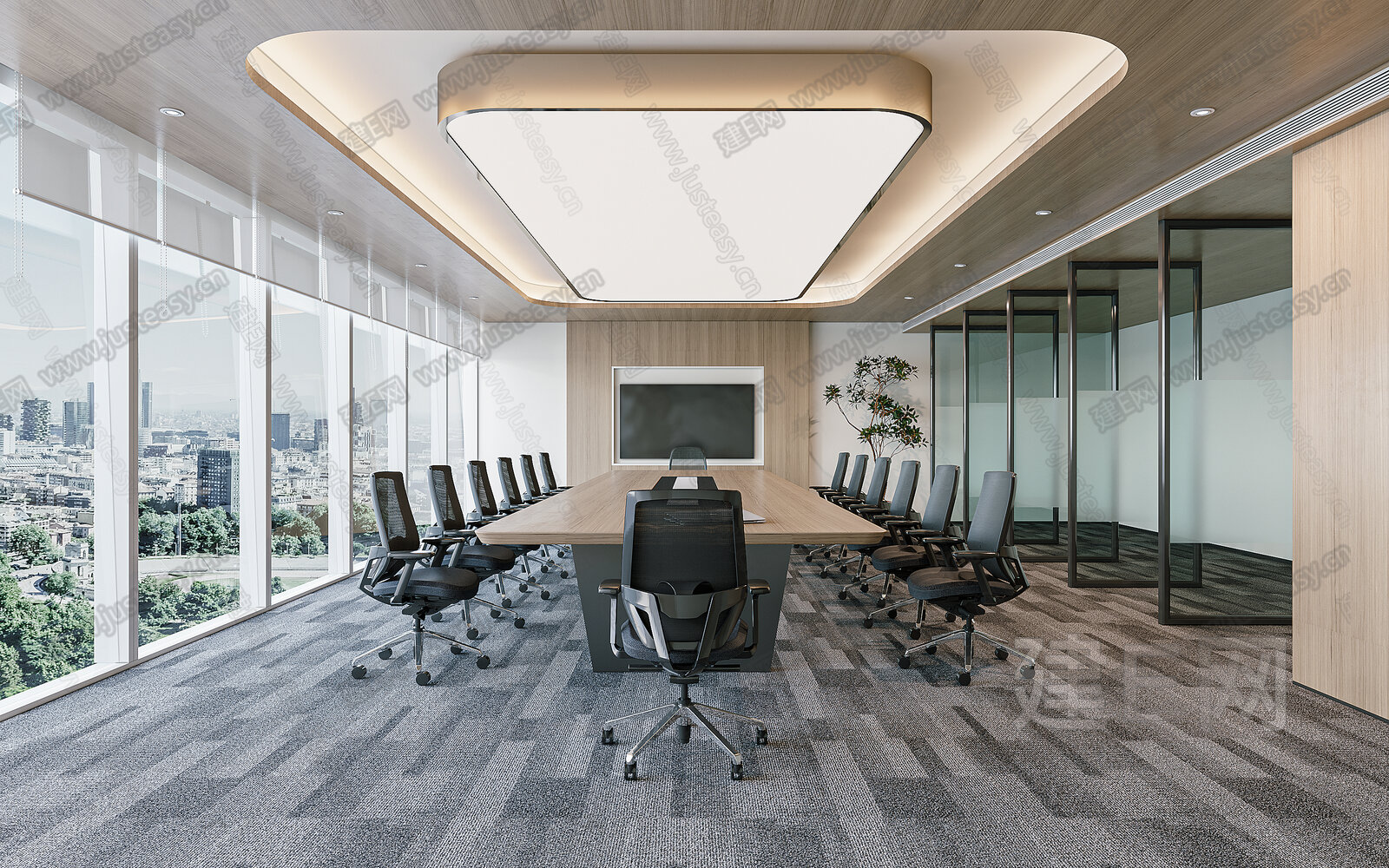 现代会议室3d模型下载[ID:114775136]_建e网3d模型