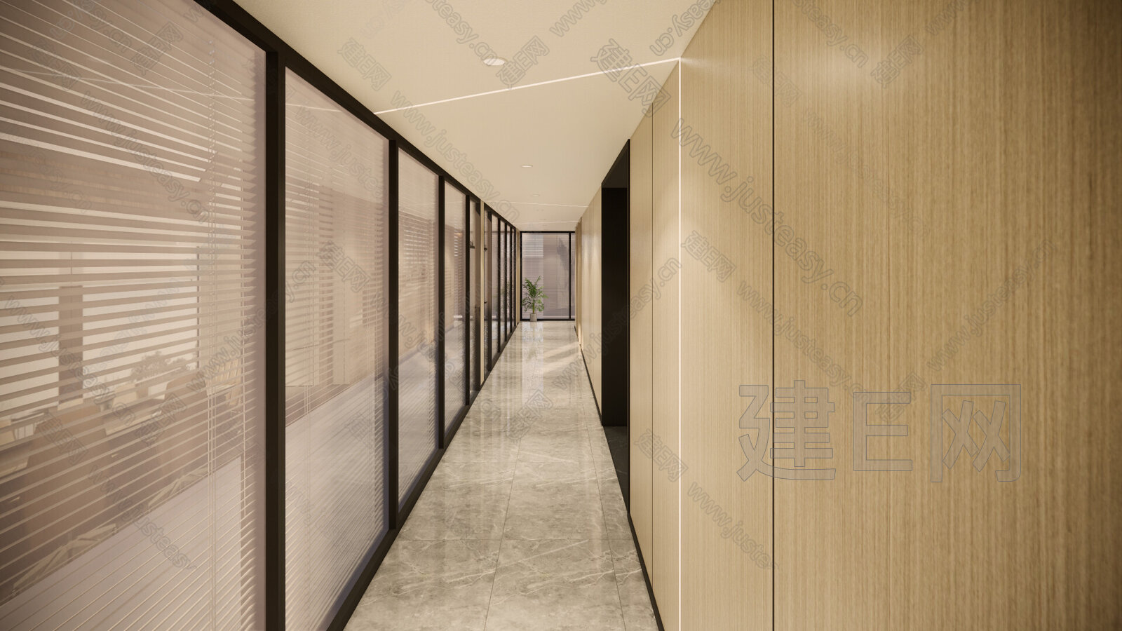 现代过道模型SU模型下载[ID:103828564]_建E室内设计网