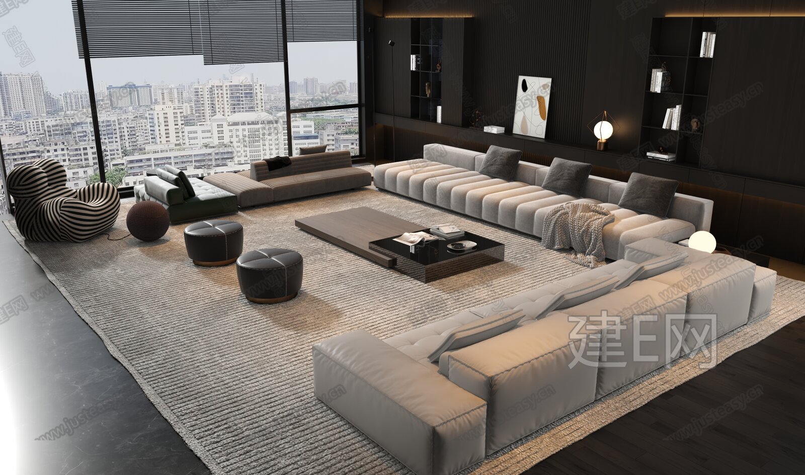【现代沙发茶几组合3d模型】建E网_现代沙发茶几组合3d模型下载[ID:114971770]_打造3d现代沙发茶几组合模型免费下载平台