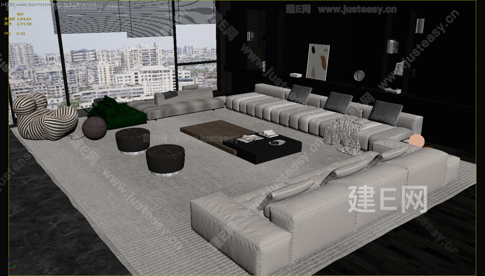 【现代沙发茶几组合3d模型】建E网_现代沙发茶几组合3d模型下载[ID:114971770]_打造3d现代沙发茶几组合模型免费下载平台