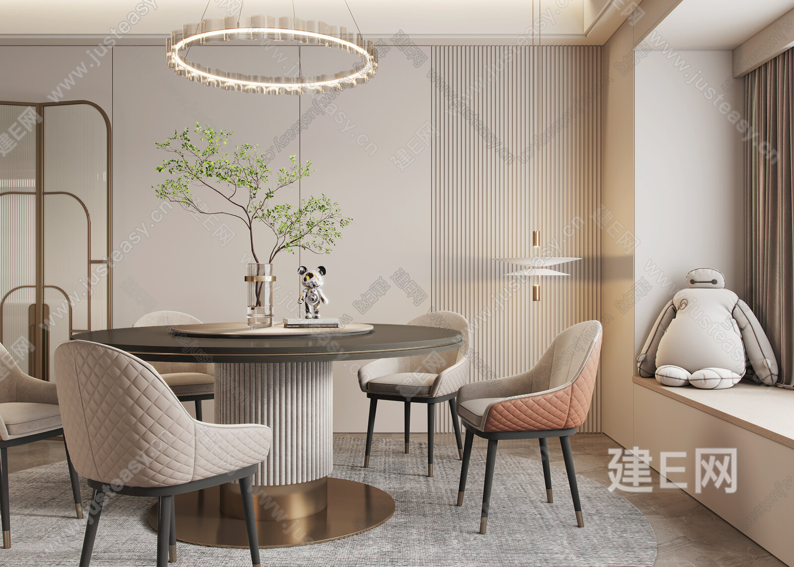 【现代餐厅3d模型】建e网_现代餐厅3d模型下载[ID:115627128]_打造3d现代餐厅模型免费下载平台