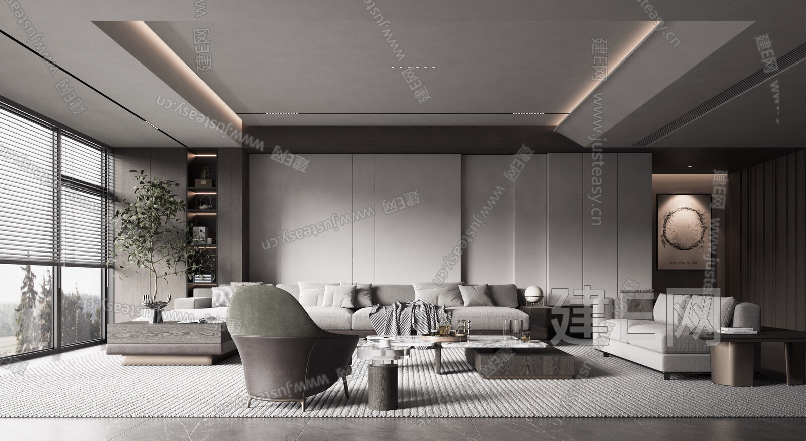 【现代客厅3d模型】建e网_现代客厅3d模型下载[ID:116872237]_打造3d现代客厅模型免费下载平台