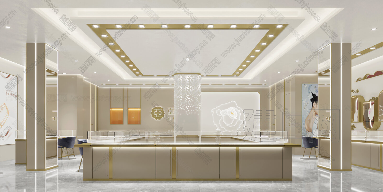 现代珠宝店模型SU模型下载[ID:104746595]_建e网su模型