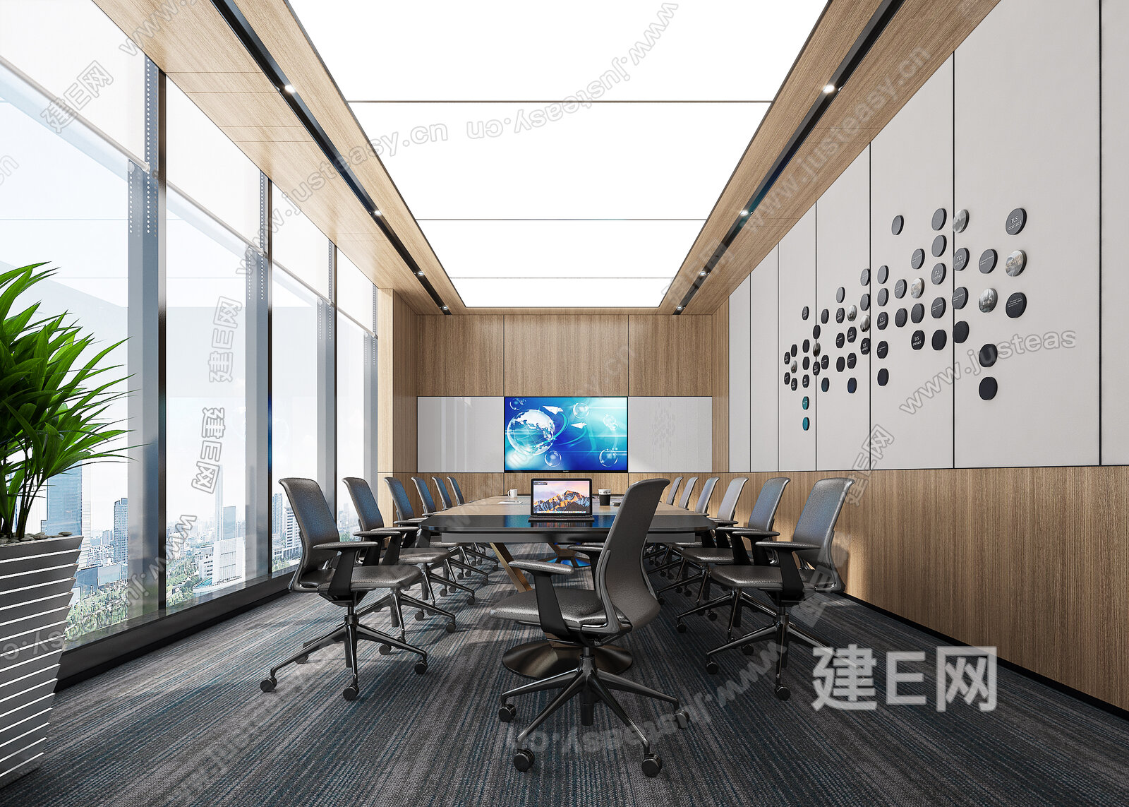 现代会议室3d模型下载[ID:109466689]_建e网3d模型