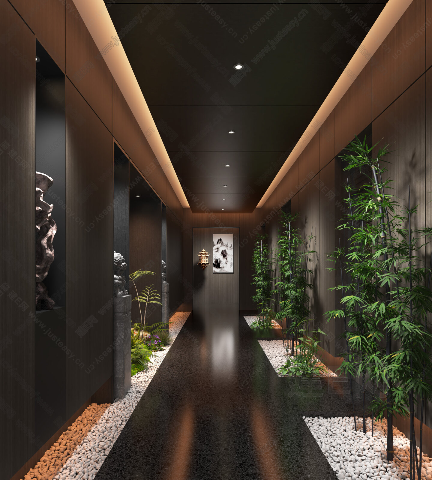 现代过道模型SU模型下载[ID:109268157]_建e网su模型