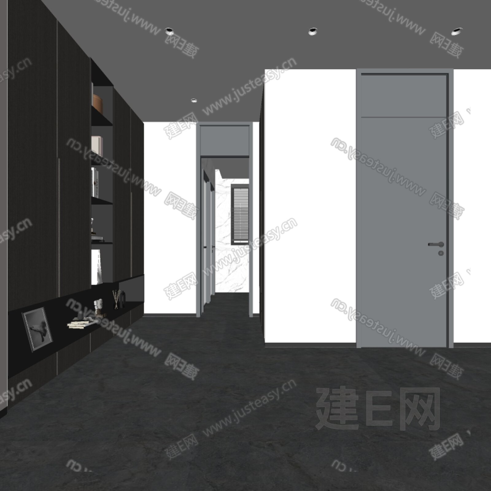 现代过道模型SU模型下载[ID:115559593]_建e网su模型