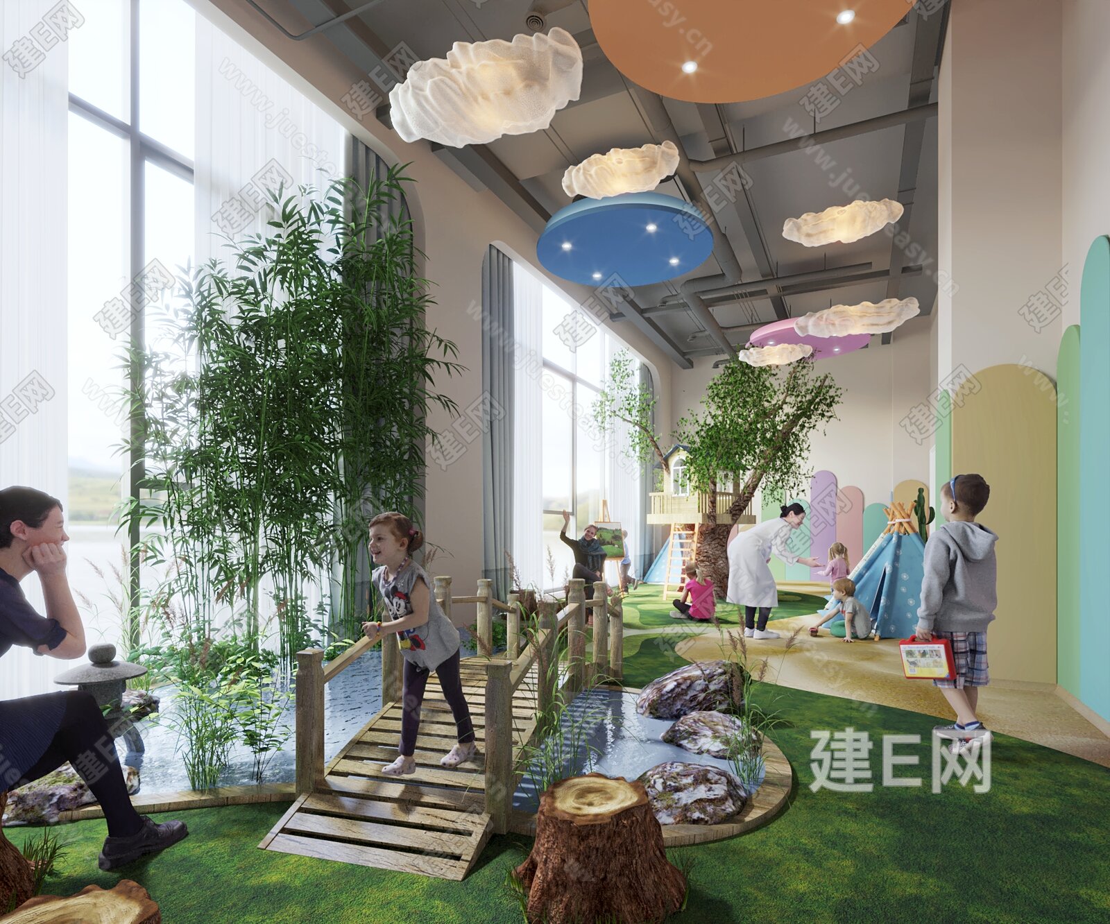 【现代儿童游乐场3d模型】建e网_现代儿童游乐场3d模型下载[ID:110580774]_打造3d现代儿童游乐场模型免费下载平台