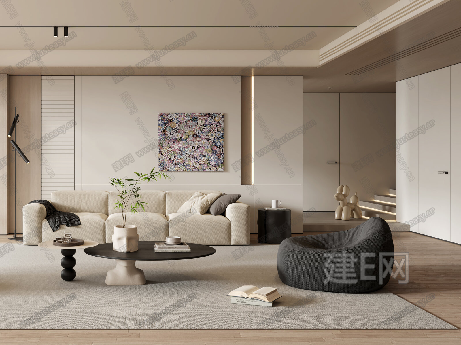 【现代客厅3d模型】建e网_现代客厅3d模型下载[ID:111039546]_打造3d现代客厅模型免费下载平台