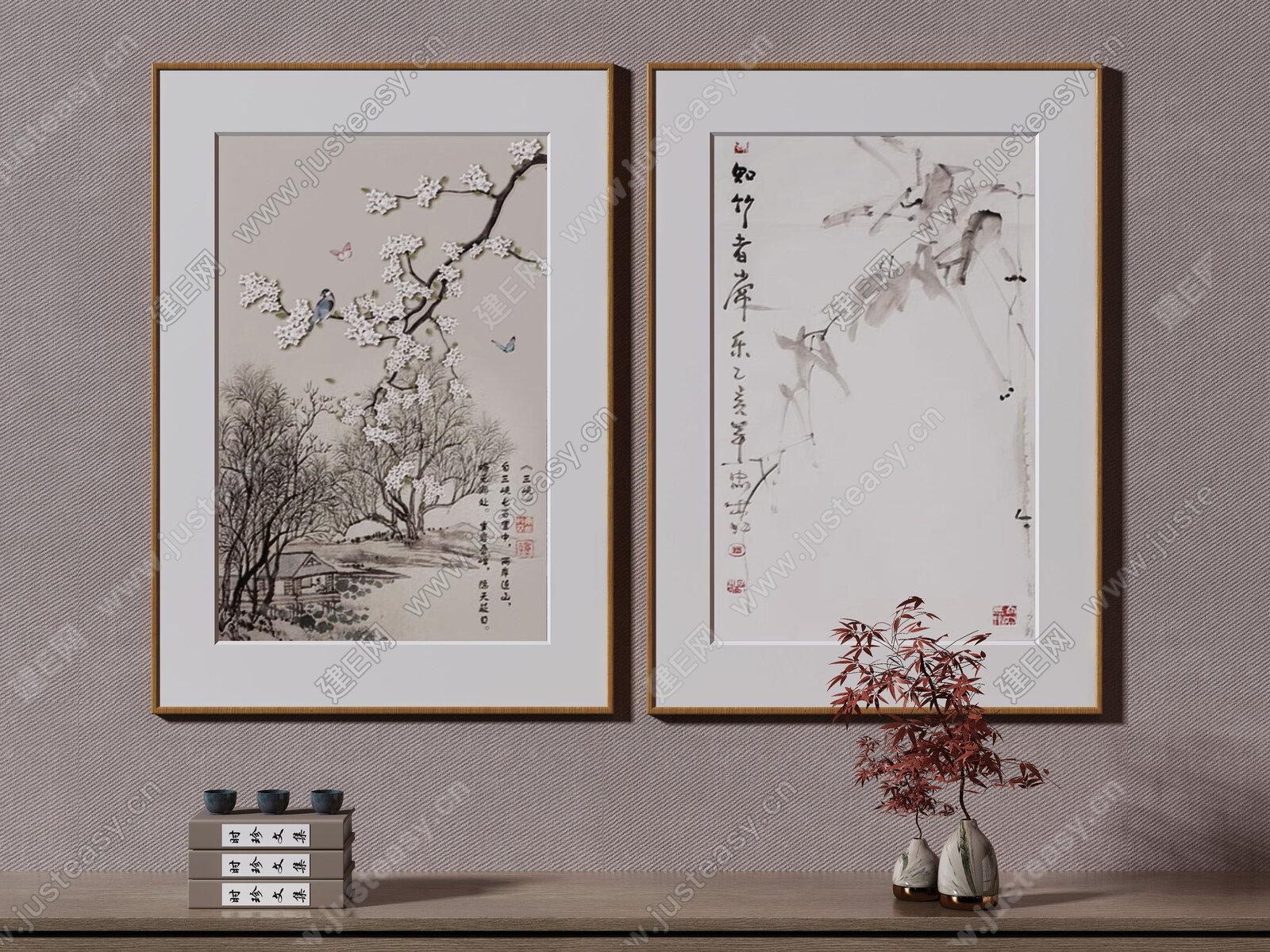 【新中式装饰画3d模型】建e网_新中式装饰画3d模型下载[ID:111039532]_打造3d新中式装饰画模型免费下载平台