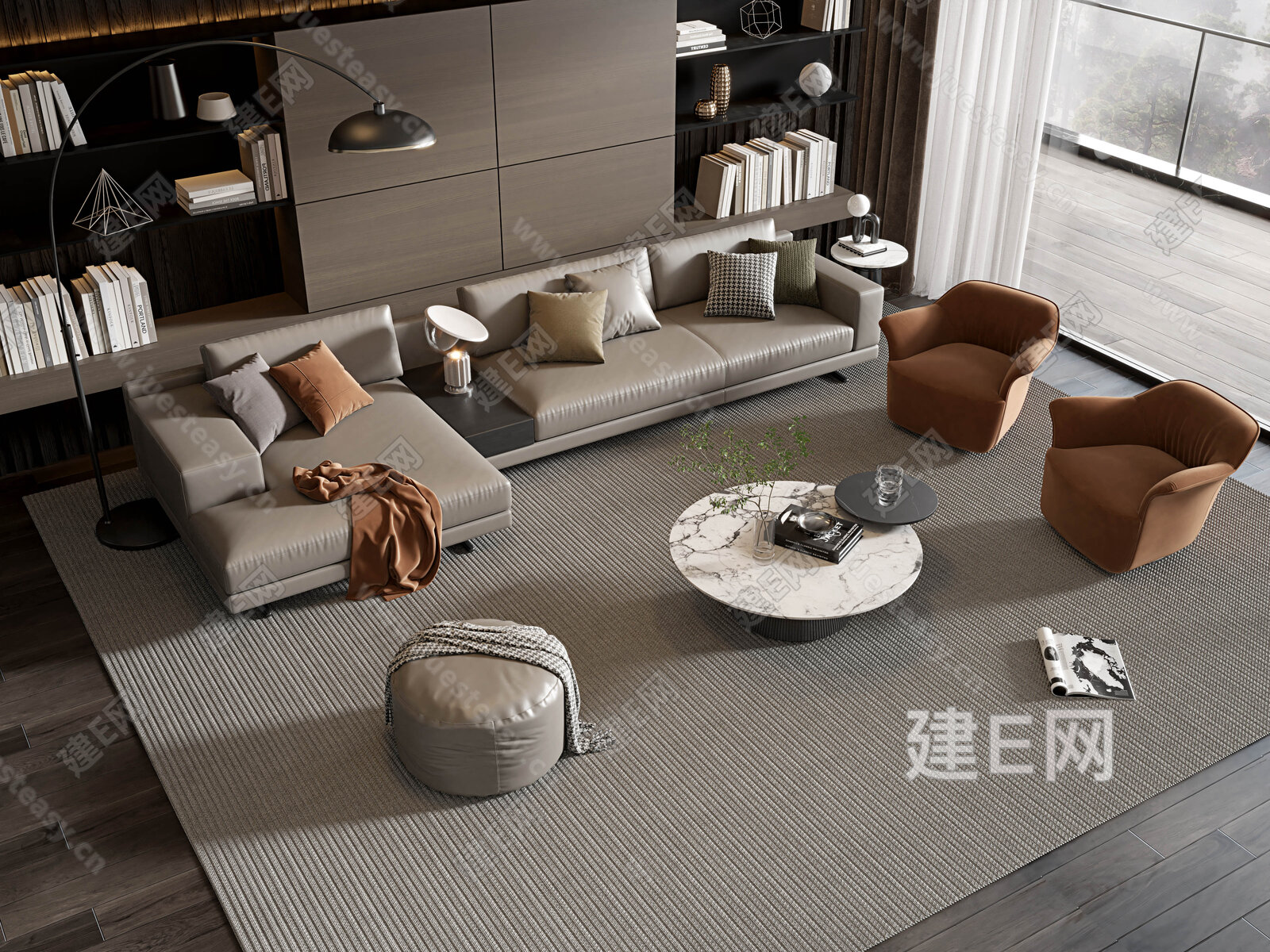 【现代沙发茶几组合3d模型】建e网_现代沙发茶几组合3d模型下载[ID:111498298]_打造3d现代沙发茶几组合模型免费下载平台