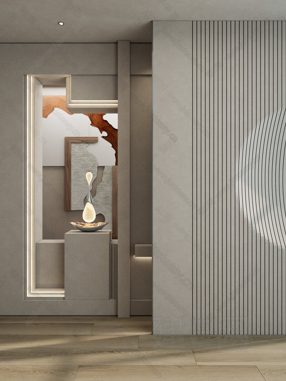 【侘寂风简约玄关3d模型】建E网_侘寂风简约玄关3d模型下载[ID:111563985]_打造3d侘寂风简约玄关模型免费下载平台