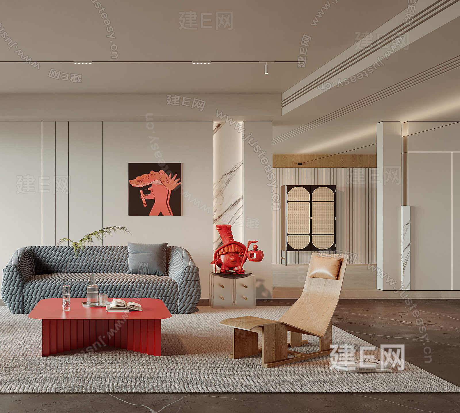 【现代客厅3d模型】建e网_现代客厅3d模型下载[ID:111760408]_打造3d现代客厅模型免费下载平台