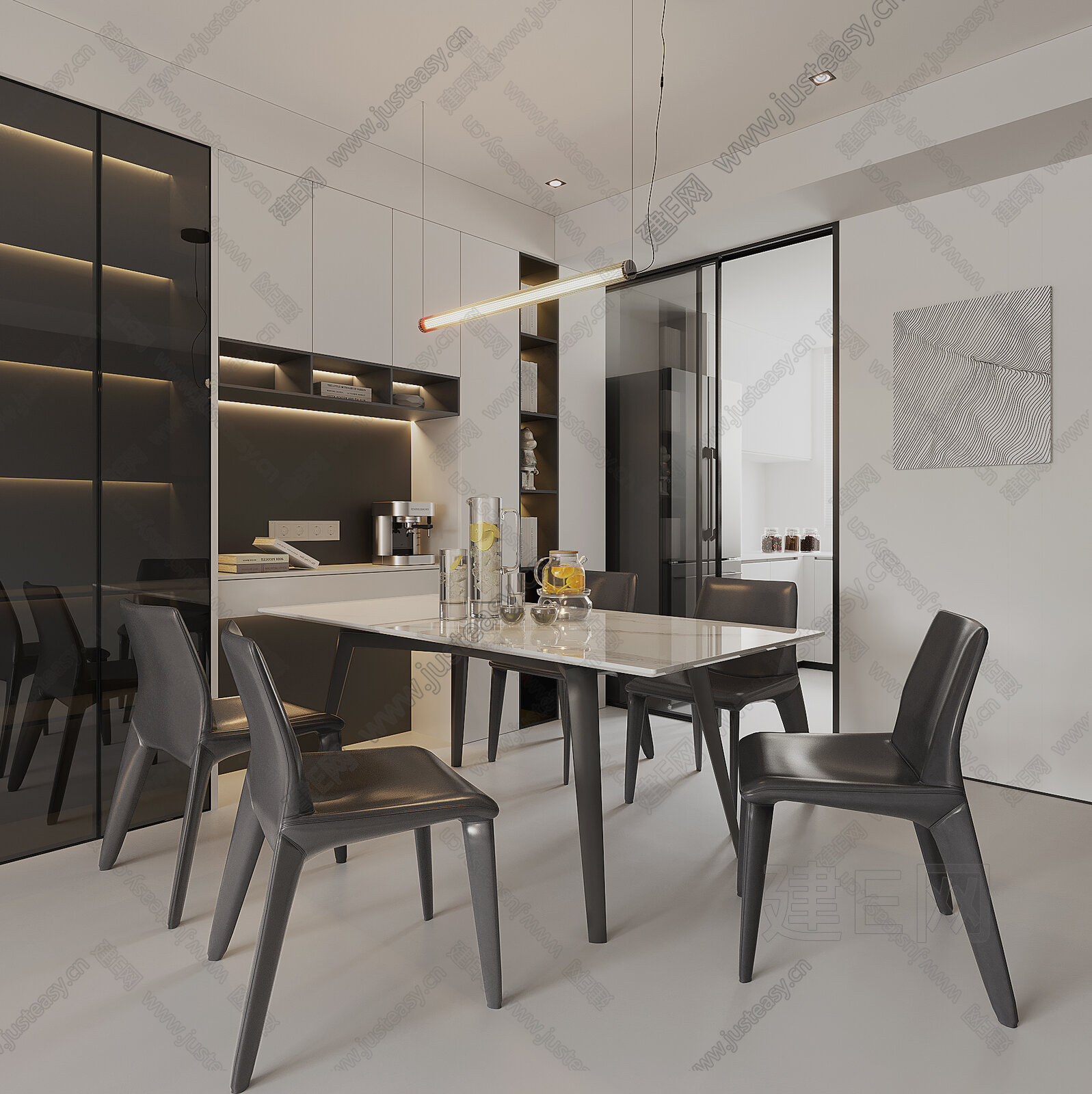 【现代餐厅3d模型】建e网_现代餐厅3d模型下载[ID:111695026]_打造3d现代餐厅模型免费下载平台