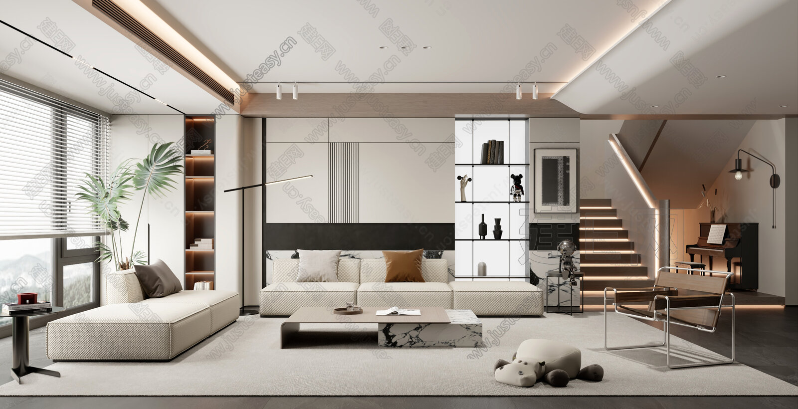 【现代客厅3d模型】建e网_现代客厅3d模型下载[ID:112677889]_打造3d现代客厅模型免费下载平台