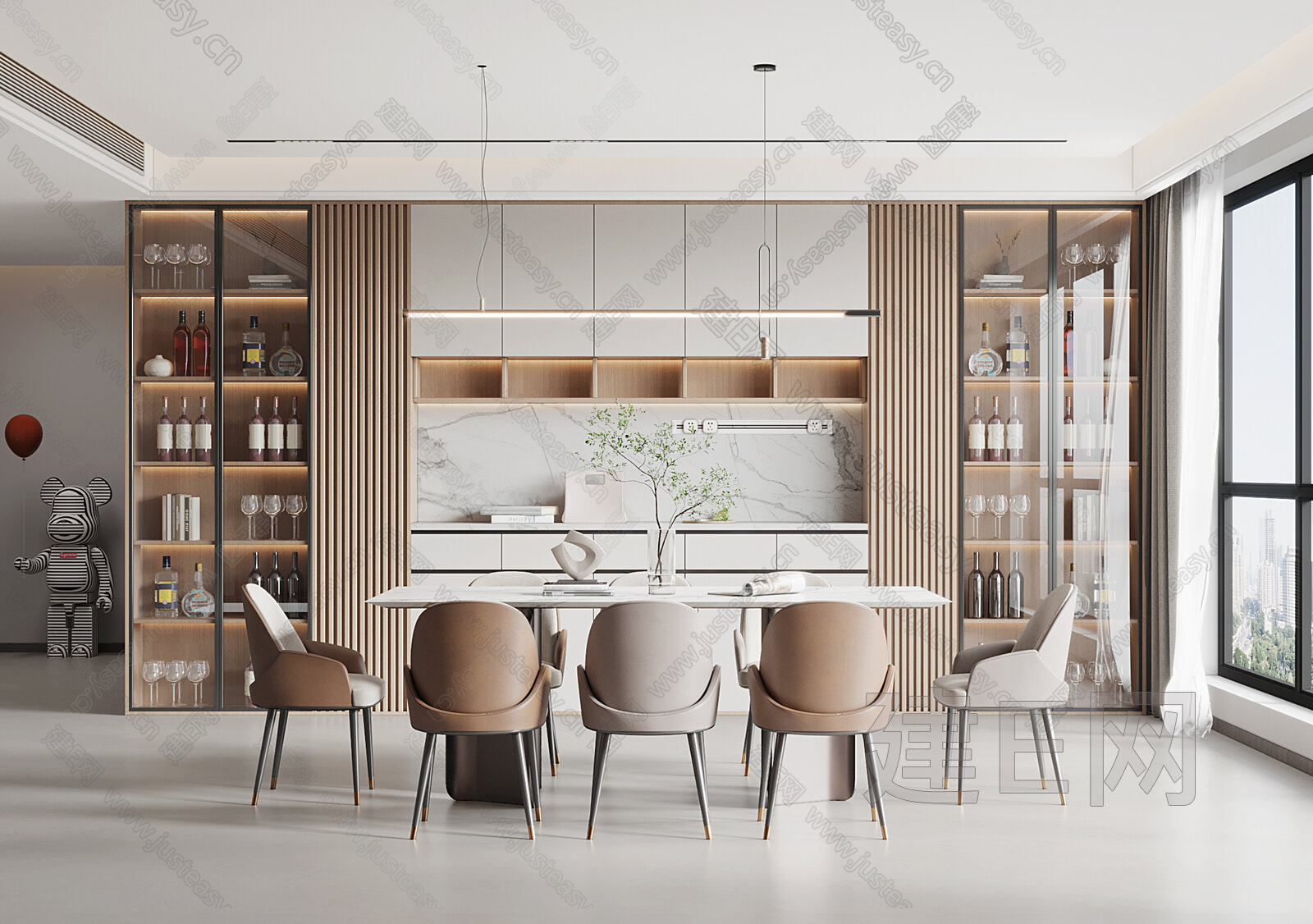 现代餐厅3d模型下载[ID:112284763]_建e网3d模型