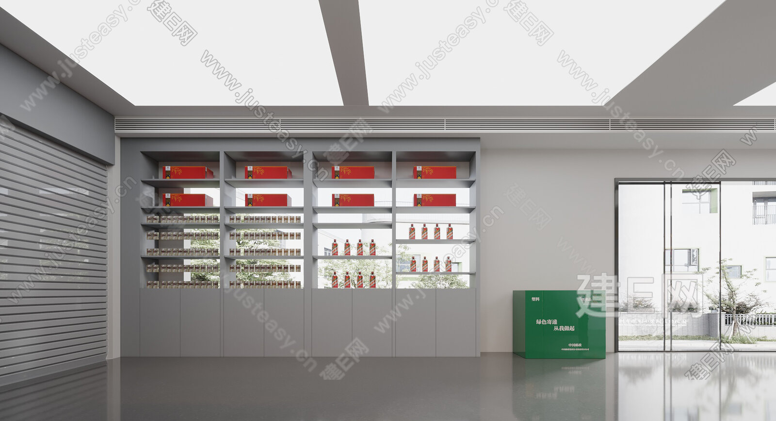 现代烟草便利店模型SU模型下载[ID:112348219]_建E室内设计网
