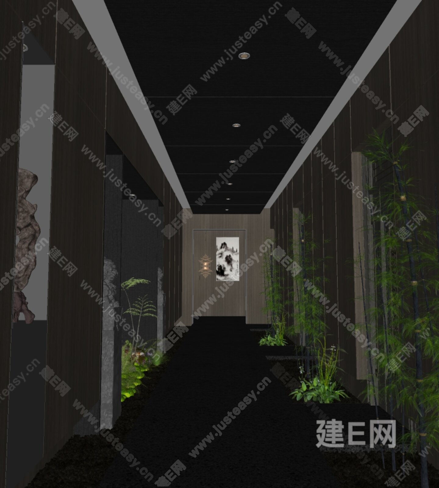 现代过道模型SU模型下载[ID:109268157]_建e网su模型