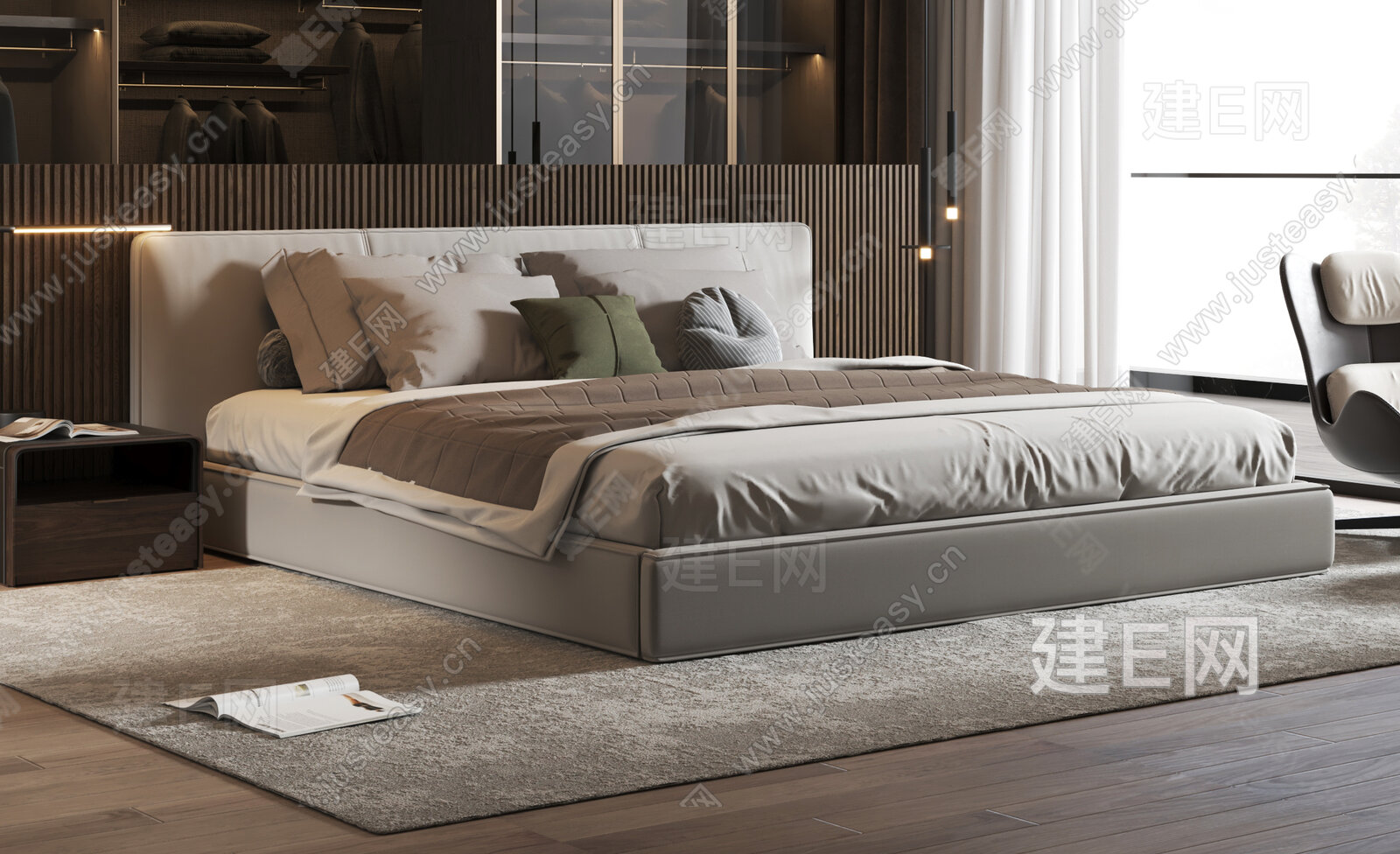 【Minotti 现代双人床3d模型】建E网_Minotti 现代双人床3d模型下载[ID:105076726]_打造3dMinotti 现代 ...