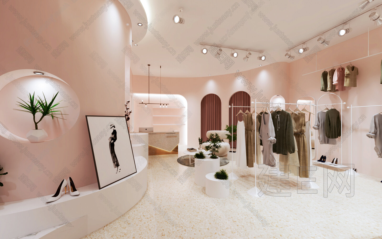 现代服装店3d模型下载[ID:105797410]_建e网3d模型