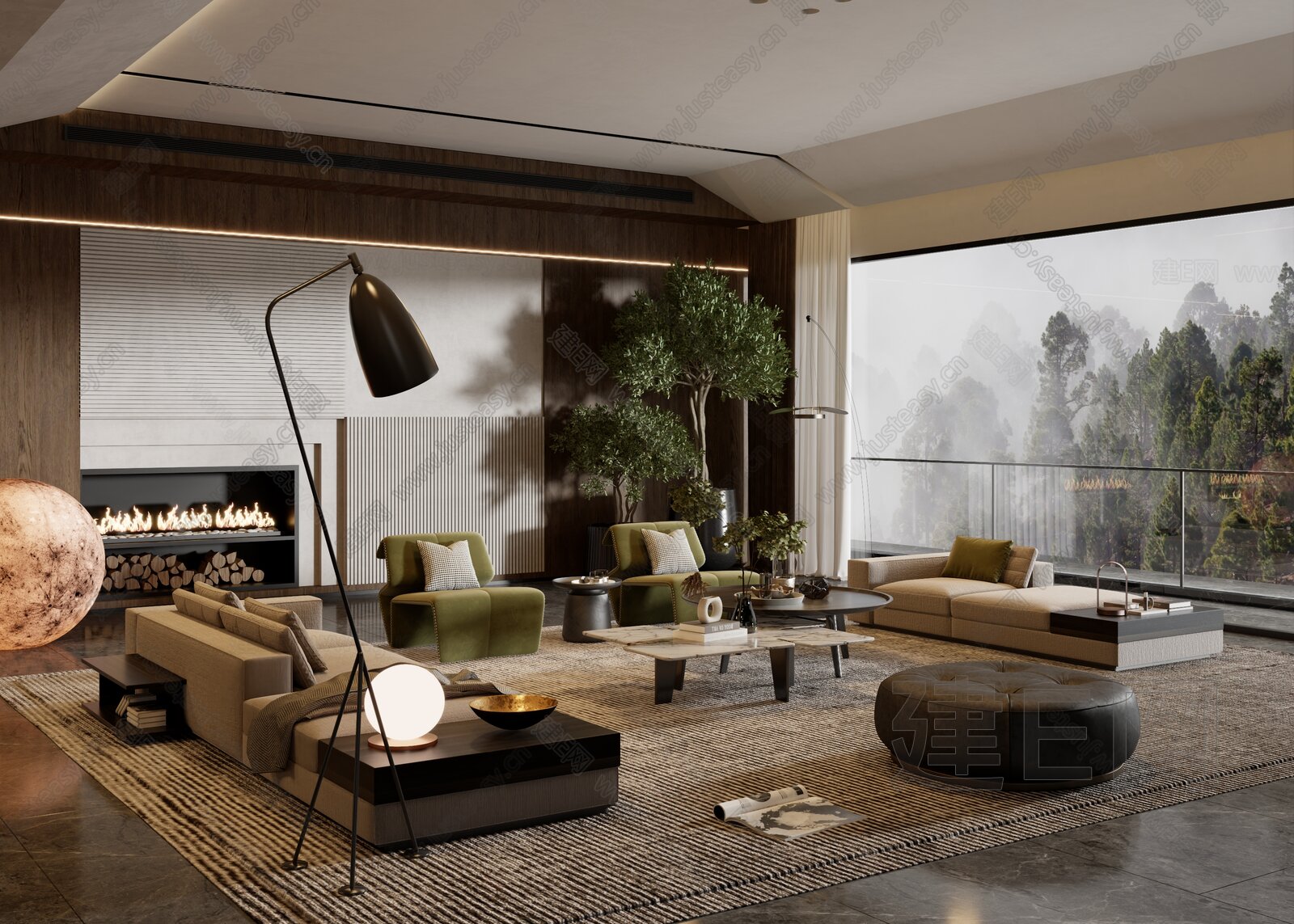 Minotti米洛提 现代客厅模型SU模型下载[ID:110775435]_建e网su模型
