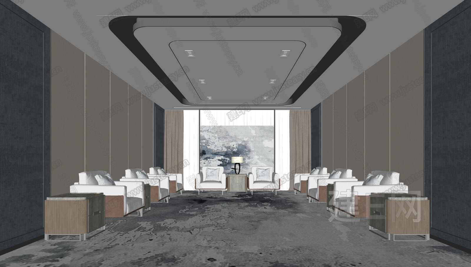 现代接待室模型SU模型下载[ID:110775316]_建e网su模型