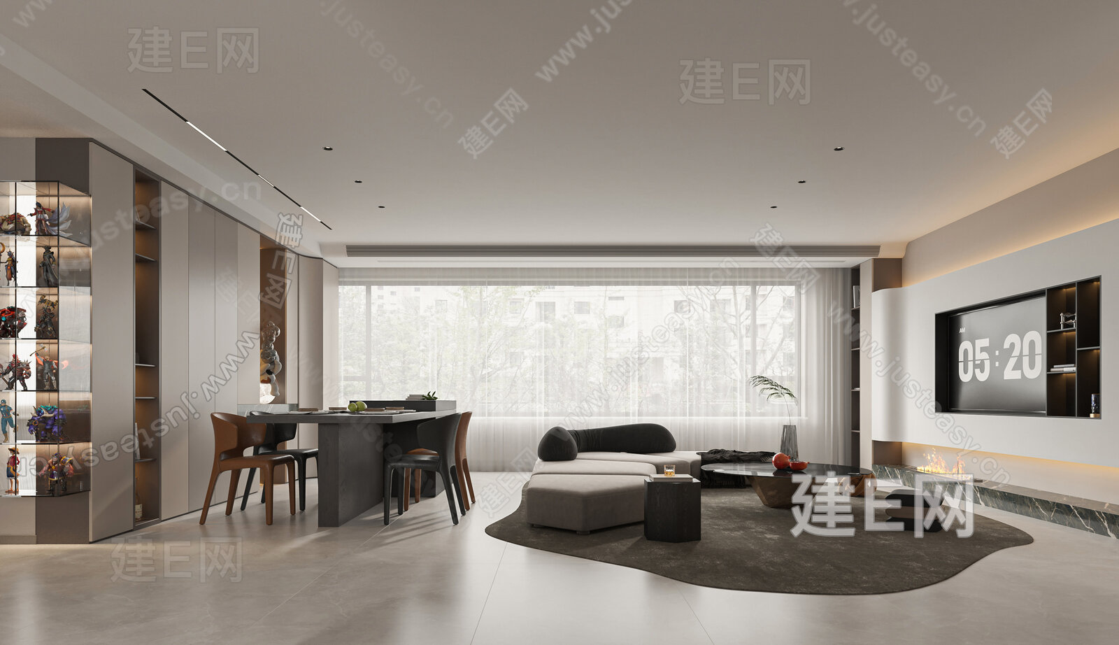 【现代客餐厅3d模型】建e网_现代客餐厅3d模型下载[ID:106190776]_打造3d现代客餐厅模型免费下载平台