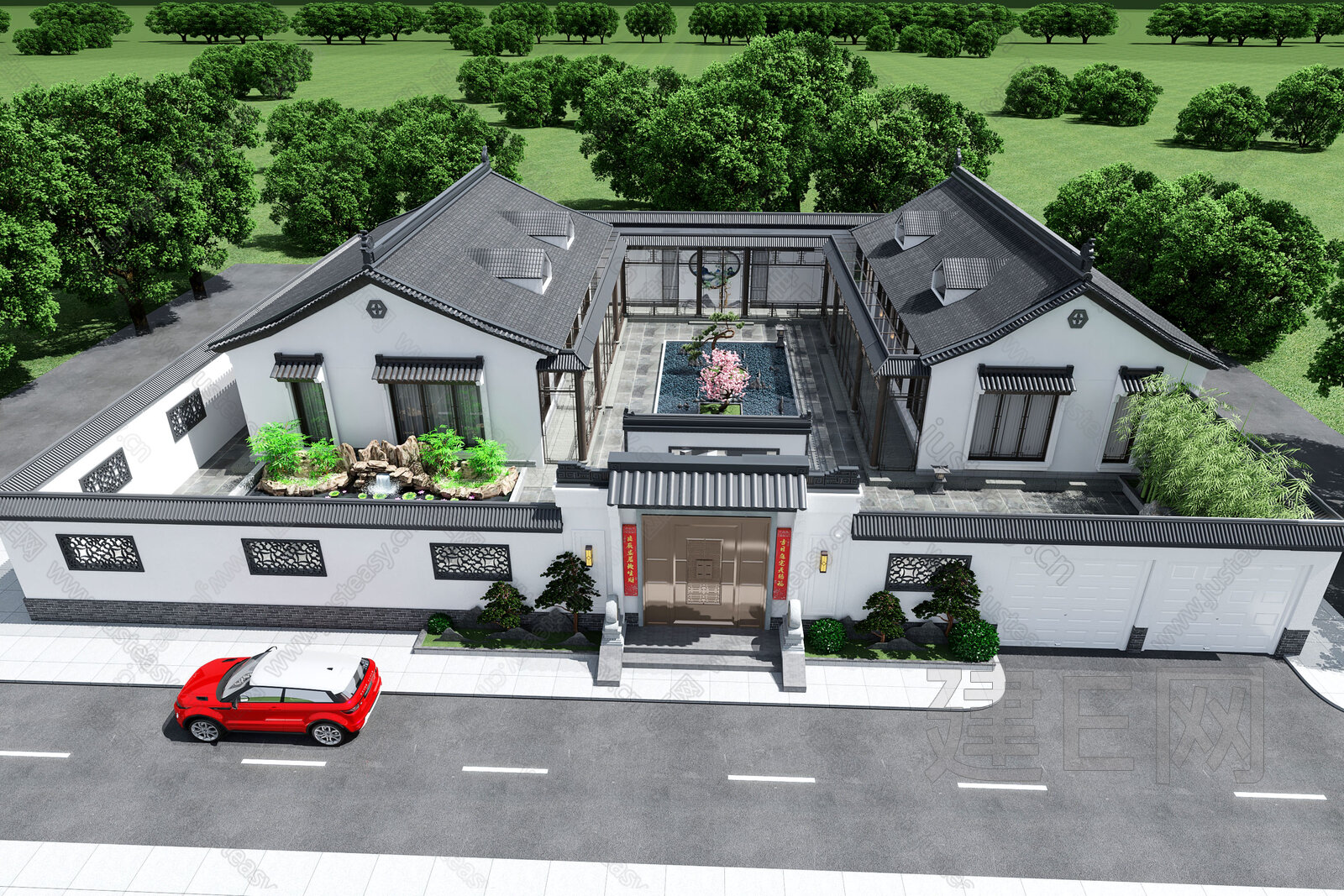 【中式四合院3d模型】建E网_中式四合院3d模型下载[ID:106583936]_打造3d中式四合院模型免费下载平台