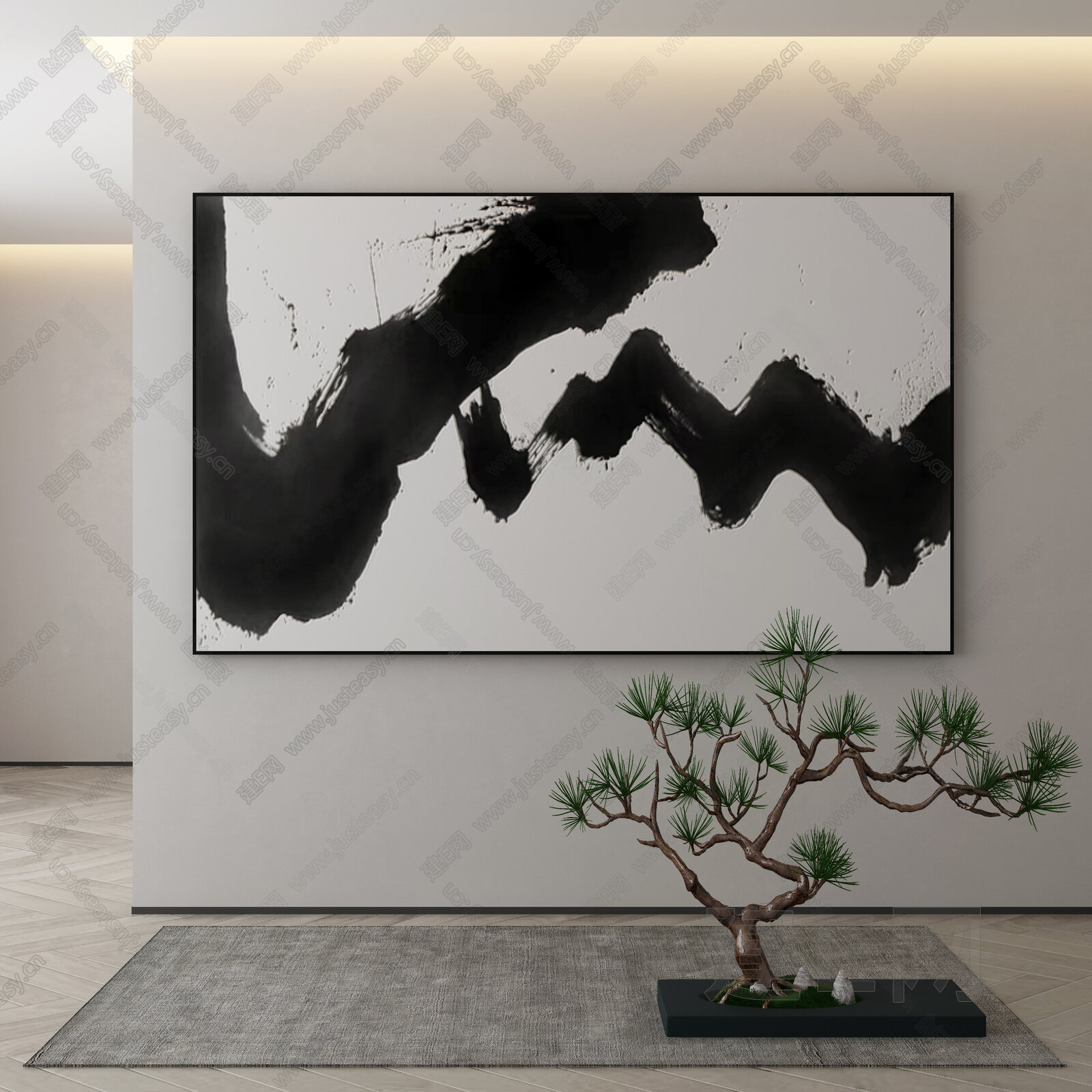 【新中式装饰画3d模型】建e网_新中式装饰画3d模型下载[ID:107239202]_打造3d新中式装饰画模型免费下载平台
