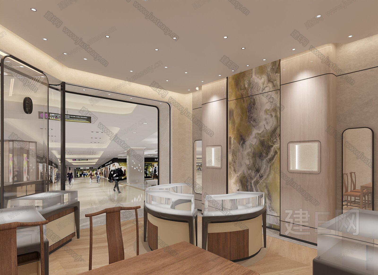 现代珠宝店模型SU模型下载[ID:105730004]_建E室内设计网