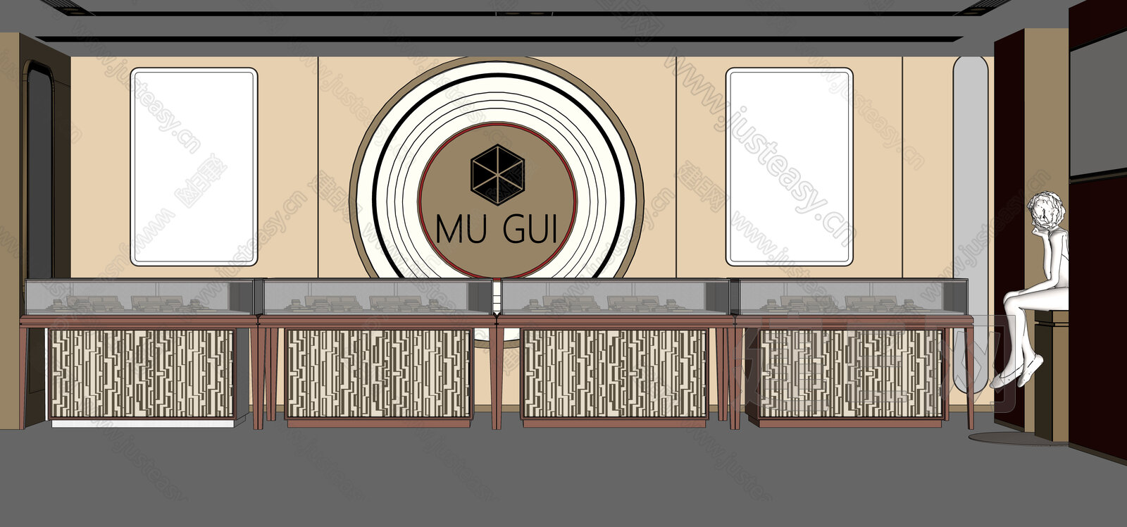 现代珠宝店模型SU模型下载[ID:104943449]_建e网su模型
