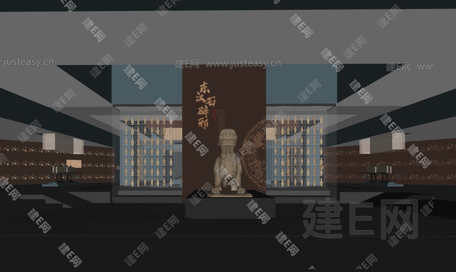 现代博物馆展厅模型SU模型下载[ID:104943500]_建e网su模型