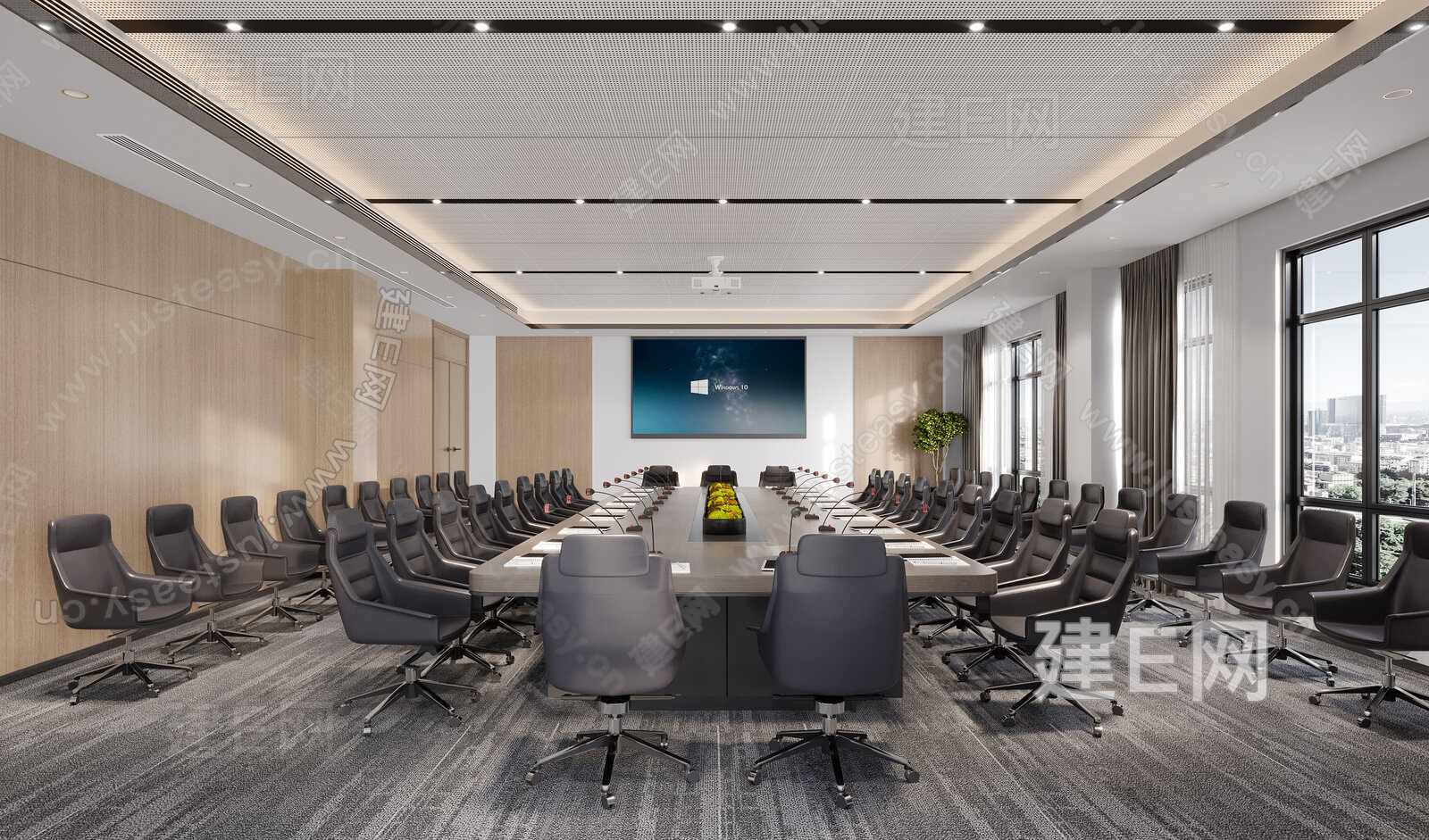 【现代会议室3d模型】建e网_现代会议室3d模型下载[ID:107108321]_打造3d现代会议室模型免费下载平台