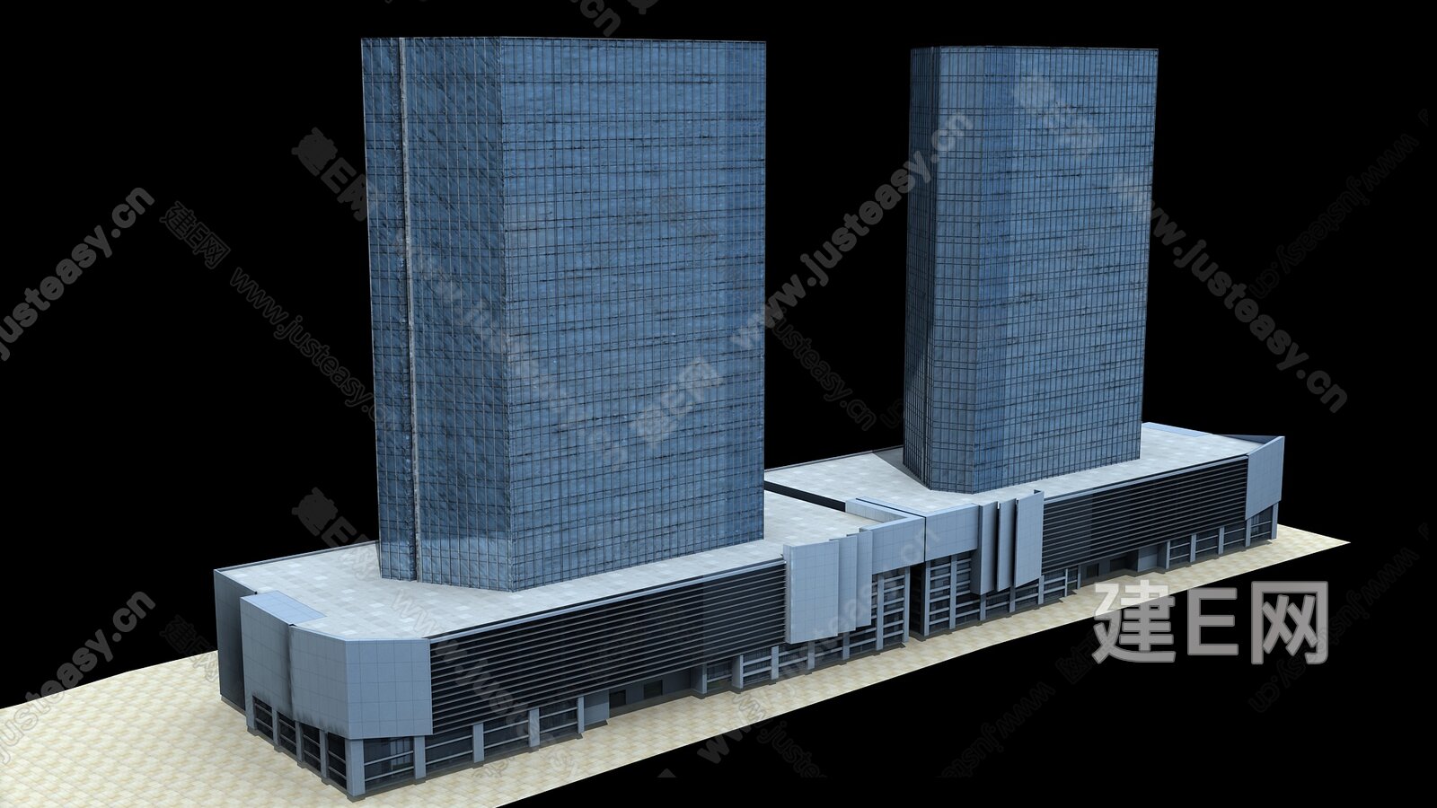 现代办公楼模型SU模型下载[ID:116936206]_建e网su模型