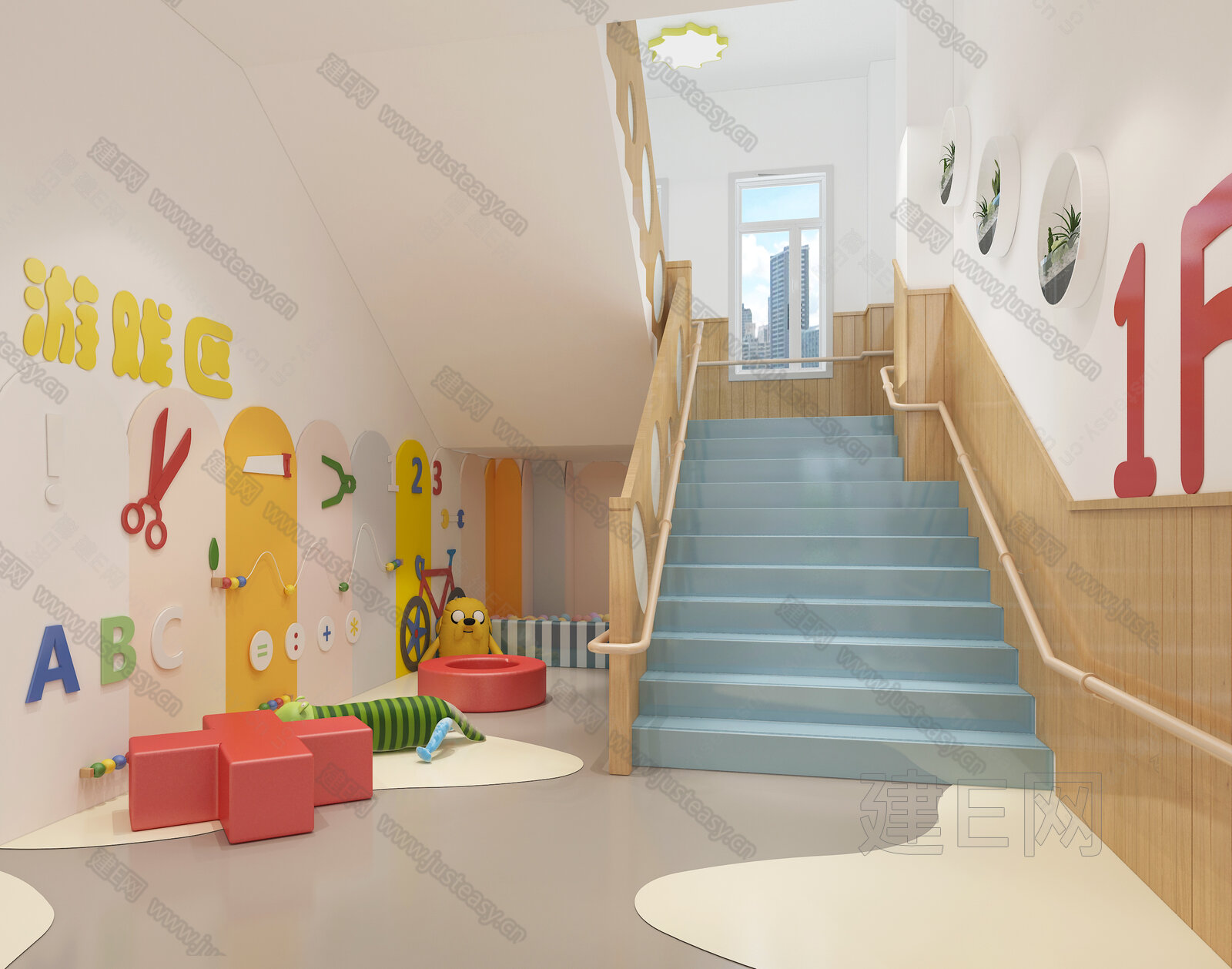 赶紧收藏！20种幼儿园楼梯间设计，不用再怕没灵感！|创意分享_孩子