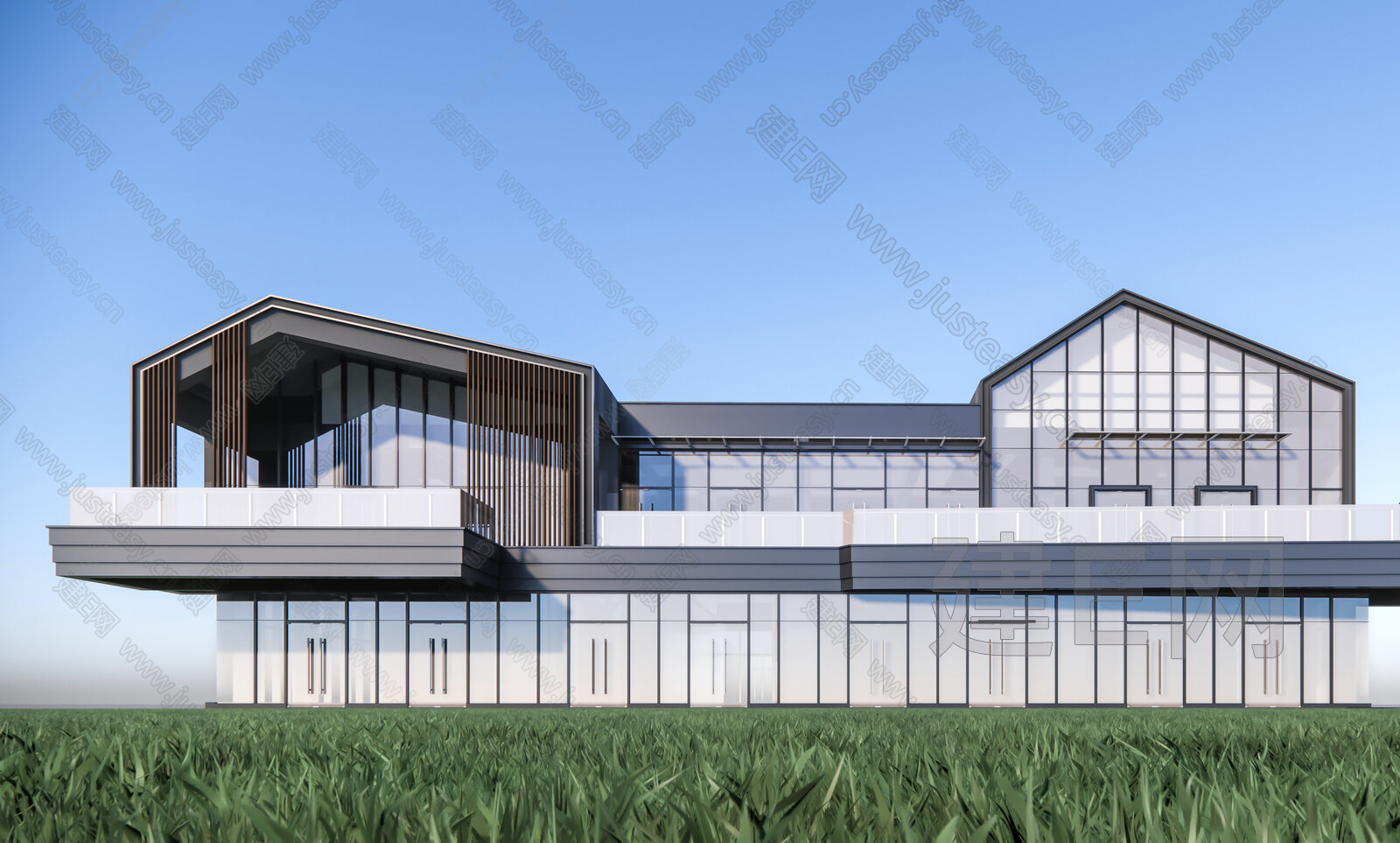 现代商业街模型SU模型下载[ID:105402202]_建e网su模型