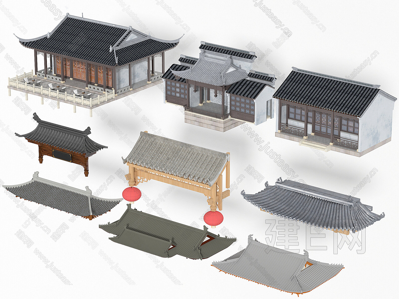 【中式古建筑3d模型】建E网_中式古建筑3d模型下载[ID:108877720]_打造3d中式古建筑模型免费下载平台