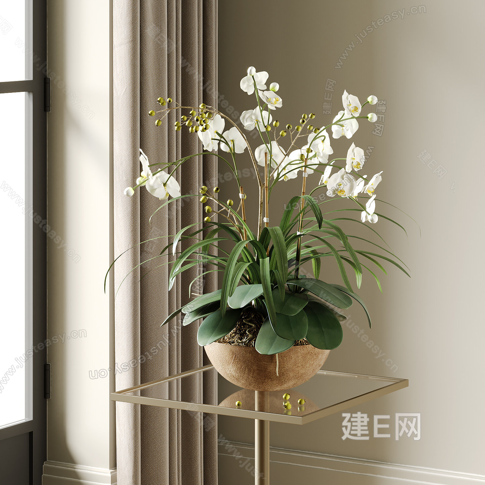 现代兰花模型SU模型下载[ID:106057606]_建e网su模型