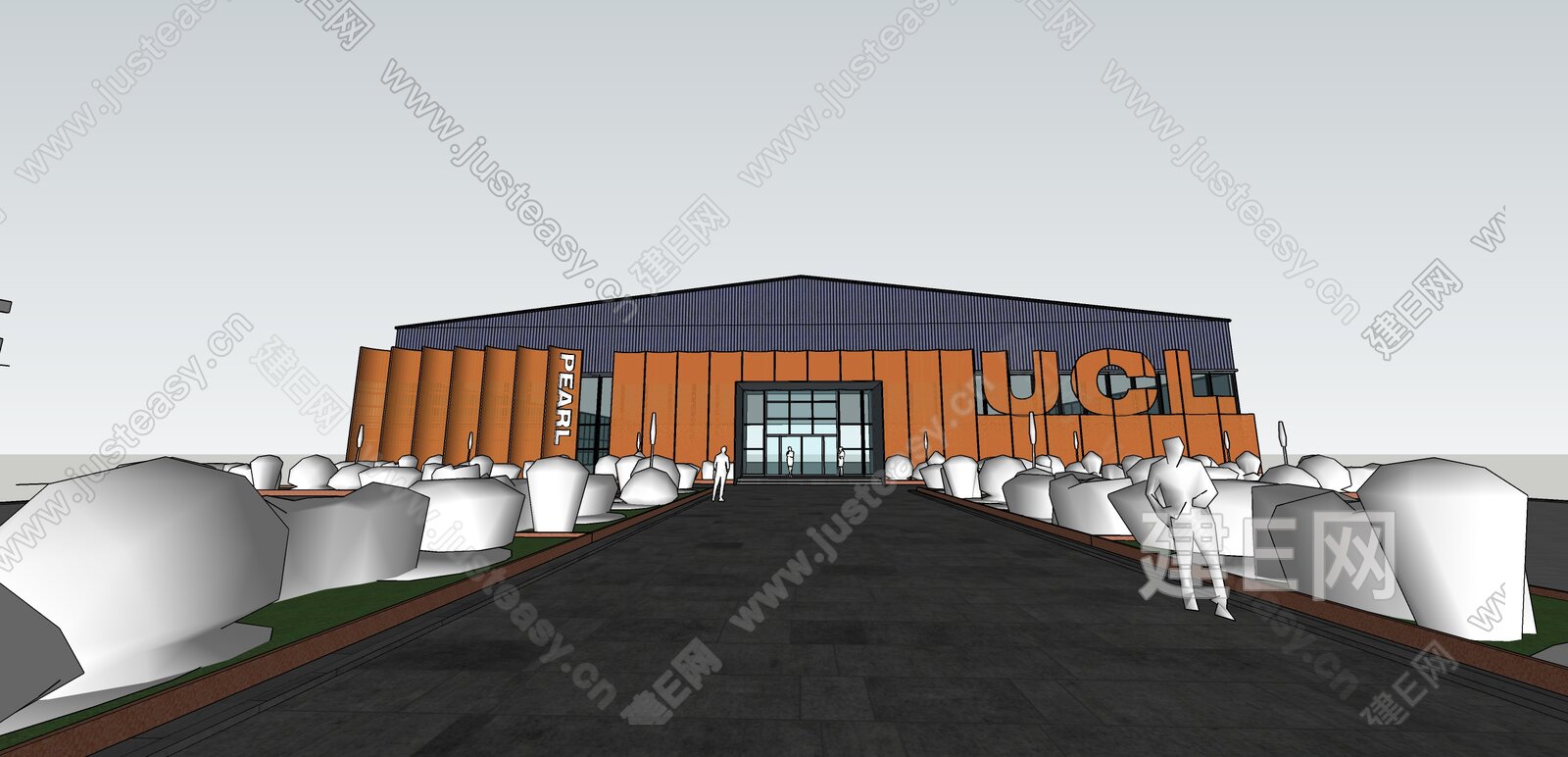 现代展览馆模型SU模型下载[ID:107433848]_建e网su模型