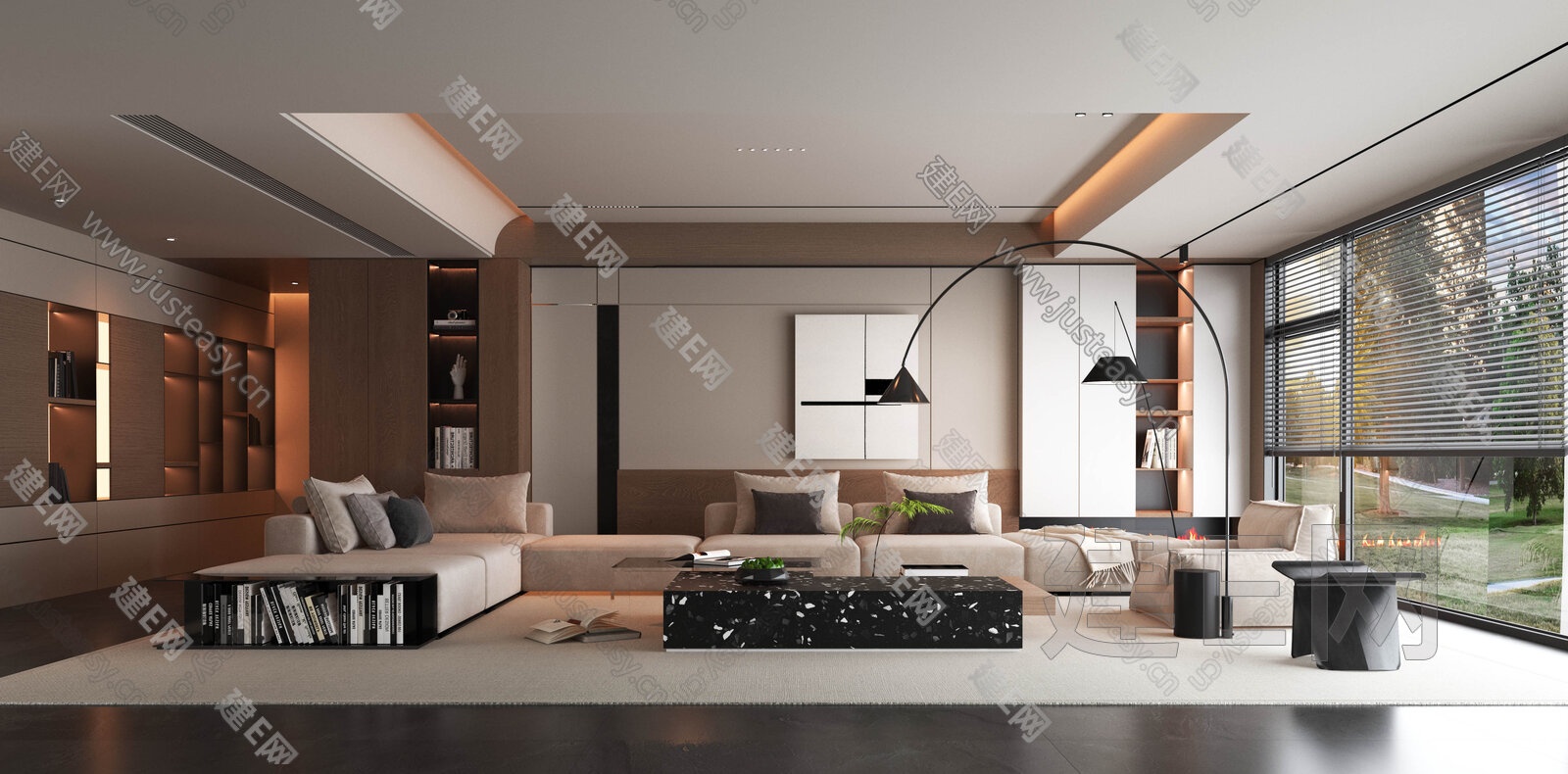 【现代客厅3d模型】建E网_现代客厅3d模型下载[ID:102062005]_打造3d现代客厅模型免费下载平台