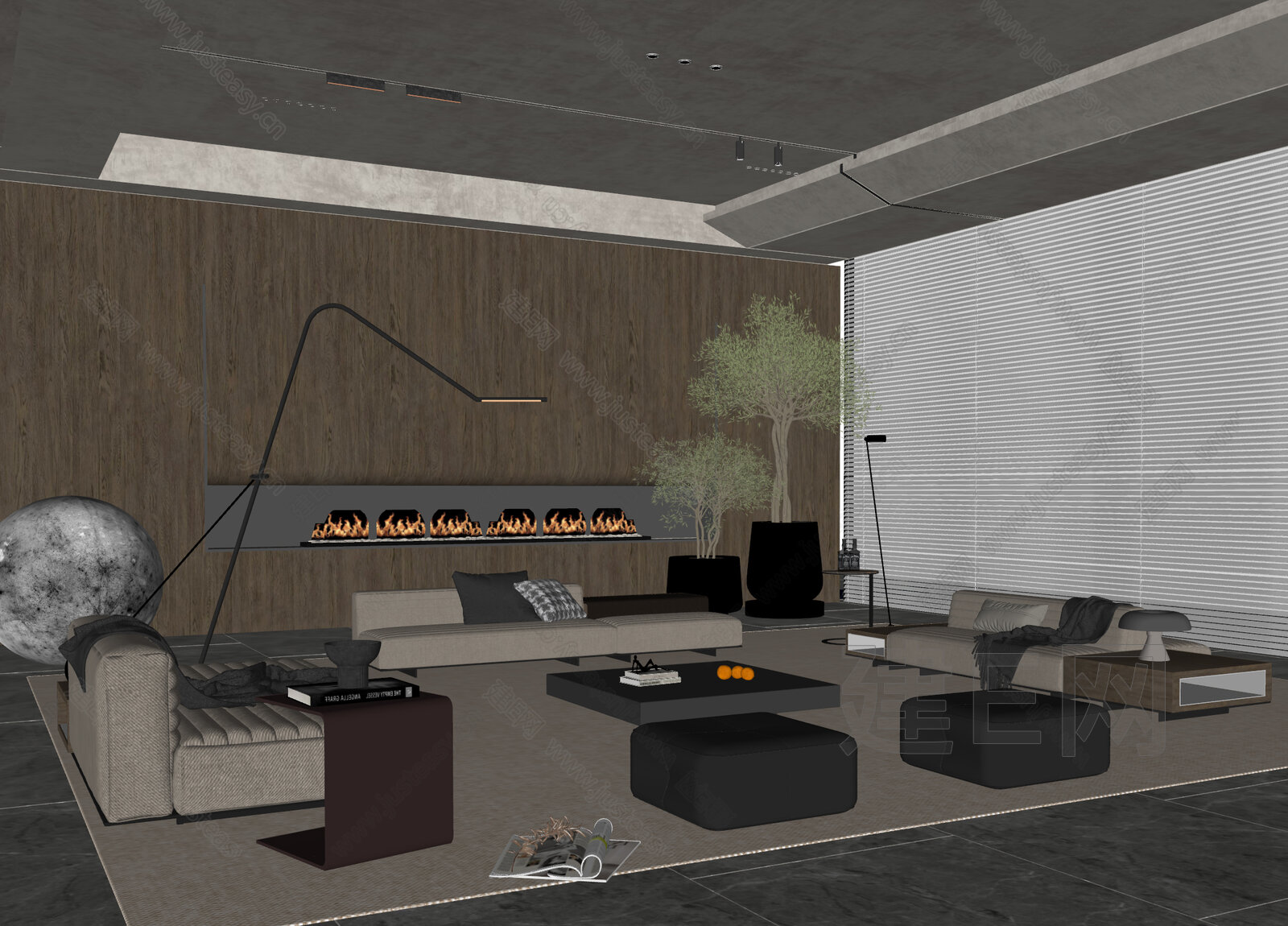 Minotti 米洛提 现代客厅模型SU模型下载[ID:107958197]_建E室内设计网