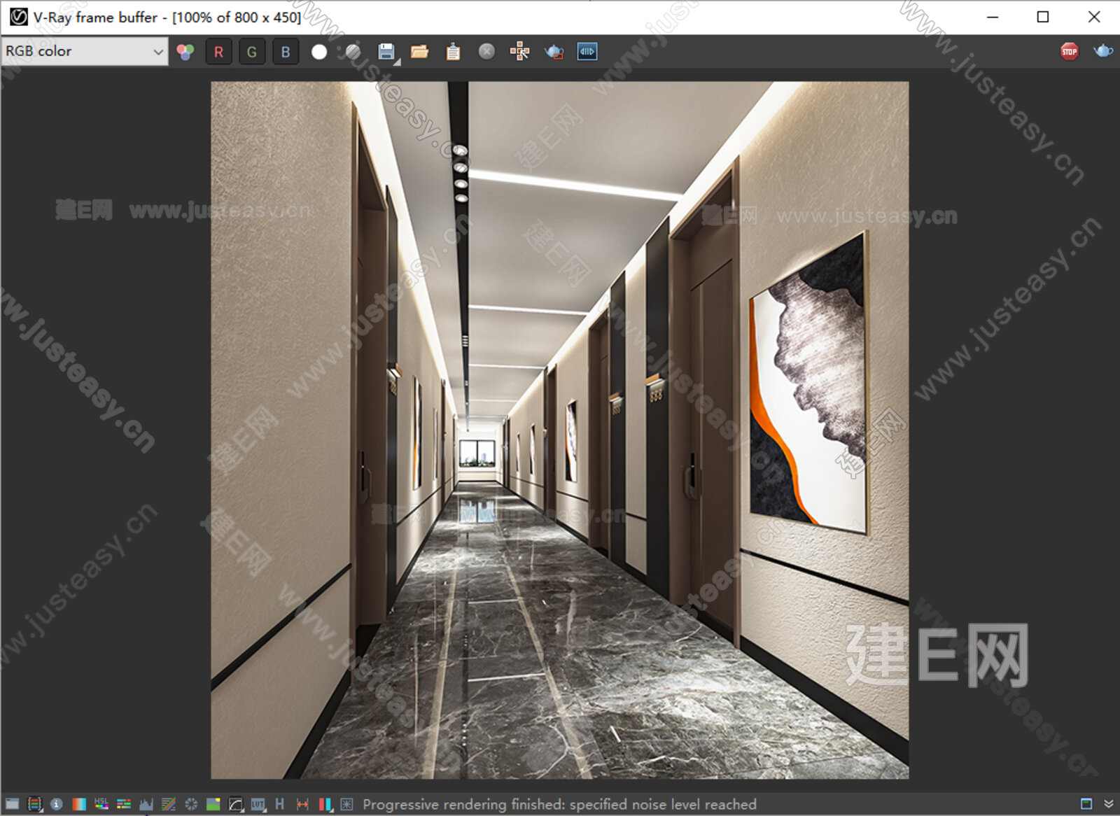 现代酒店过道模型SU模型下载[ID:107892555]_建e网su模型