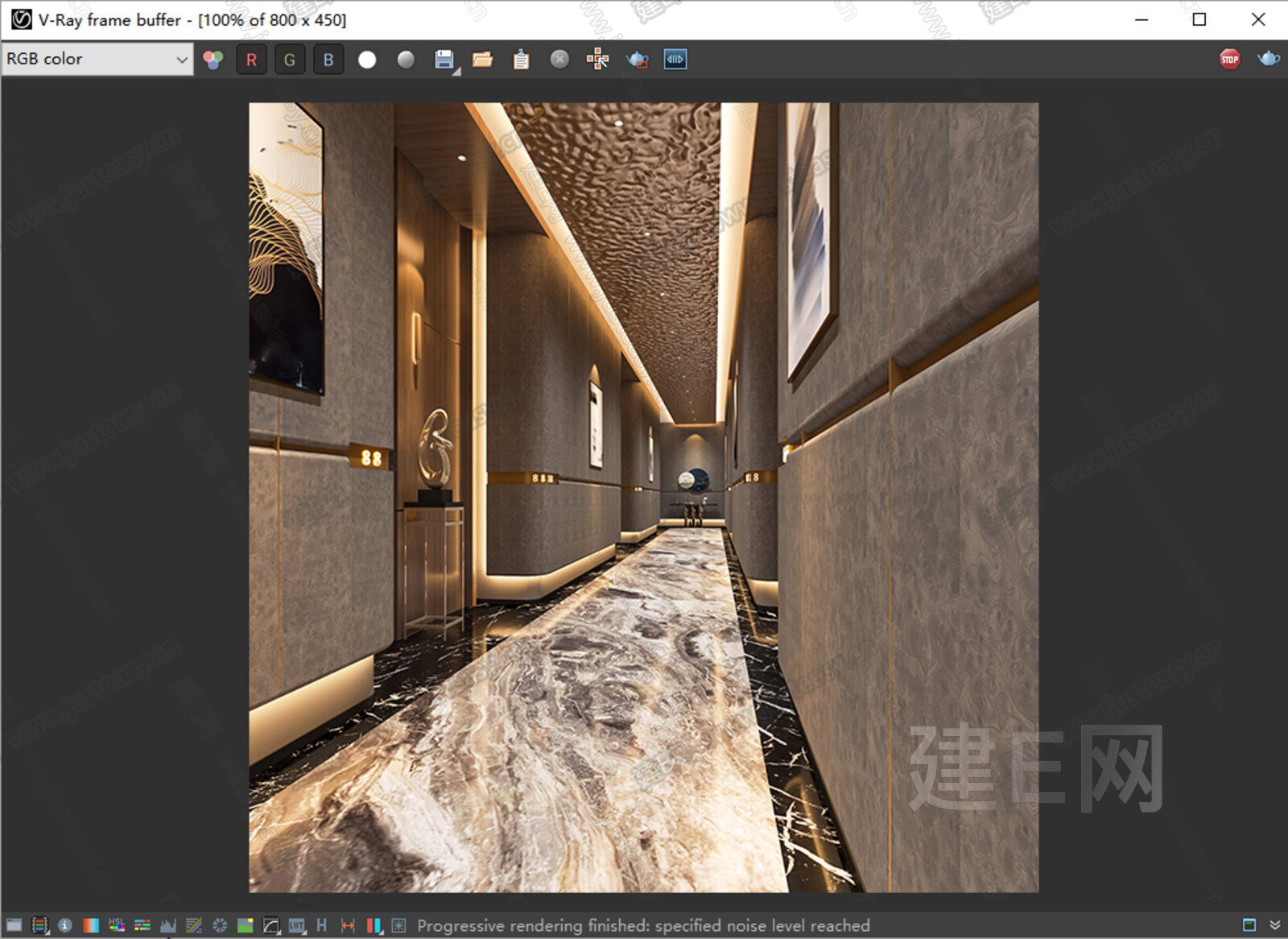 现代酒店过道模型SU模型下载[ID:107892685]_建e网su模型