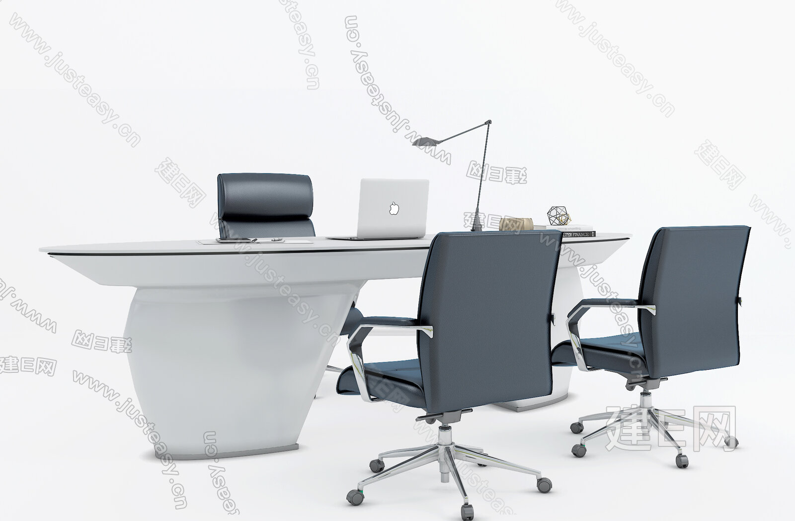 现代办公桌3d模型下载