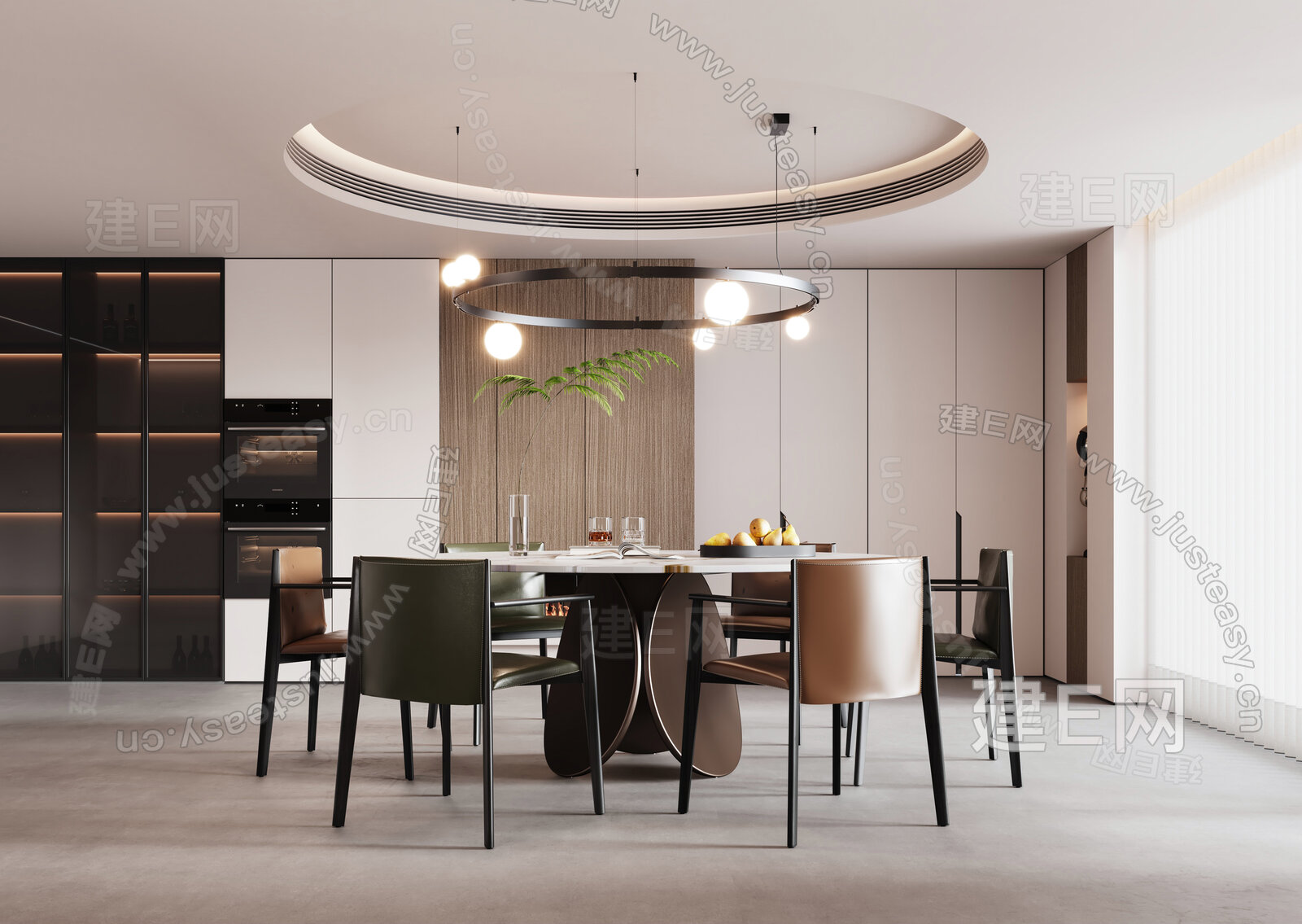 【现代餐厅3d模型】建e网_现代餐厅3d模型下载[ID:102520620]_打造3d现代餐厅模型免费下载平台