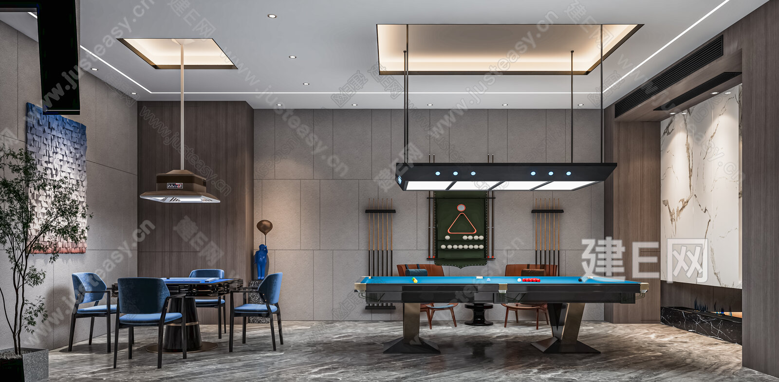 现代家居娱乐室模型SU模型下载[ID:108351464]_建e网su模型