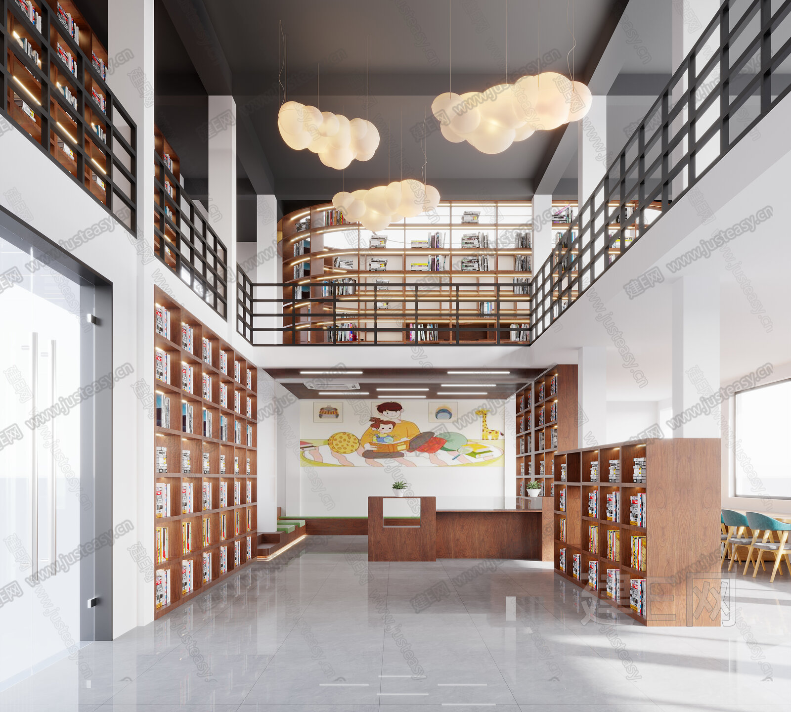 【现代图书馆3d模型】建e网_现代图书馆3d模型下载[ID:102455137]_打造3d现代图书馆模型免费下载平台