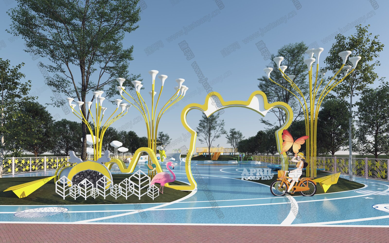 现代儿童乐园入口3d模型下载[ID:103110592]_建e网3d模型